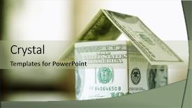  Presentation with finance - Cool new slides with dollar house - finance concept backdrop and a mint green colored foreground