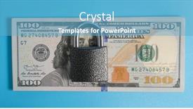  Presentation with padlock - Beautiful theme featuring dollar-money-banknote-with-padlock backdrop and a teal colored foreground