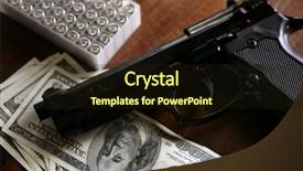  Presentation with black death - Cool new PPT theme with dollar notes and gun black backdrop and a wine colored foreground