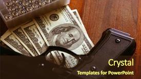  Presentation with inspiration - Audience pleasing slides consisting of dollar notes and gun black backdrop and a tawny brown colored foreground