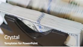  Presentation with molding machine - Beautiful slides featuring dollar on automatic counting machine backdrop and a  colored foreground