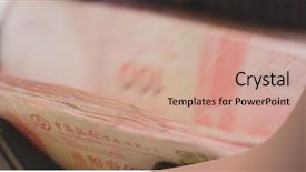  Presentation with hong kon - Theme with dollar on cash counting machine background and a  colored foreground