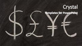  Presentation with chalk board - Presentation with dollar pound yen and euro background and a dark gray colored foreground