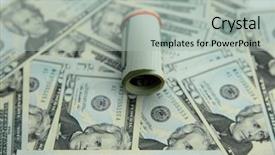  Presentation with 20 dollar bill - Presentation theme enhanced with dollar roll on dollar bill background and a light gray colored foreground