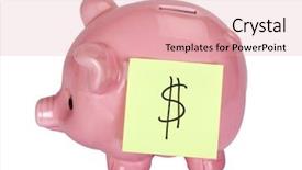  Presentation with stuck - Amazing theme having dollar sign adhesive note stuck backdrop and a coral colored foreground