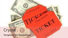  Presentation with money - Audience pleasing presentation theme consisting of dollar sign coupon - colorful tickets with money isolated backdrop and a  colored foreground