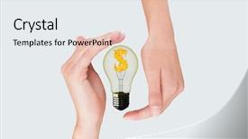  Presentation with bulb - Cool new slides with dollar sign fire - digital composite of bulb backdrop and a  colored foreground