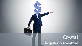  Presentation with golden dollar sign - Beautiful PPT theme featuring dollar sign instead of head backdrop and a gray colored foreground