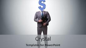  Presentation with golden dollar sign - Presentation theme having dollar sign instead of head background and a  colored foreground