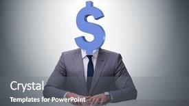  Presentation with dollar sign - Slide set consisting of dollar sign instead of head background and a  colored foreground