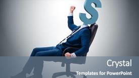  Presentation with golden dollar sign - Presentation theme consisting of dollar sign instead of head background and a  colored foreground