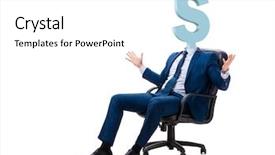  Presentation with golden dollar sign - Presentation consisting of dollar sign instead of head background and a  colored foreground