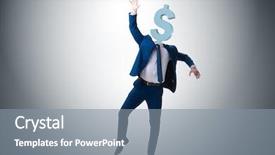  Presentation with gold dollar sign - Presentation theme enhanced with dollar sign instead of head background and a gray colored foreground