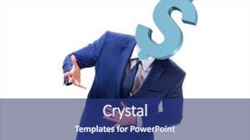  Presentation with golden dollar sign - Amazing slide deck having dollar sign instead of head backdrop and a navy blue colored foreground