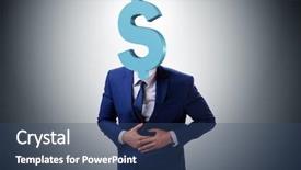  Presentation with dollar sign - Slide deck with dollar sign instead of head background and a ocean colored foreground