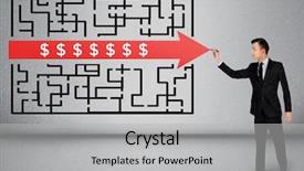  Presentation with dollar sign - Theme featuring dollar sign maze and business background and a light gray colored foreground