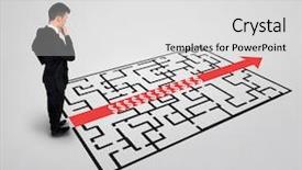  Presentation with business growth dollar - PPT theme having dollar sign maze and business background and a light gray colored foreground