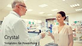  Presentation with senior care - Audience pleasing presentation theme consisting of dollar stores - medicine pharmaceutics health care backdrop and a  colored foreground