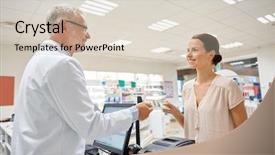  Presentation with senior care - PPT theme featuring dollar stores - medicine pharmaceutics health care background and a lemonade colored foreground