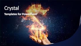 Presentation with symbol - Audience pleasing slide deck consisting of dollar symbol in fire mixed backdrop and a black colored foreground