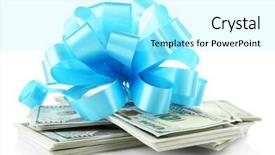  Presentation with white blue vapor trail - Slide deck enhanced with dollars and big blue bow background and a  colored foreground