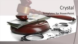  Presentation with law - Audience pleasing PPT layouts consisting of dollars and handcuffs isolated backdrop and a lemonade colored foreground