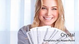  Presentation with hands holding - Amazing PPT theme having dollars at home financial success backdrop and a  colored foreground