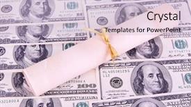  Presentation with diploma - Beautiful PPT theme featuring university diploma on dollars background cost of education conceptual photo backdrop and a lemonade colored foreground