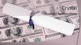  Presentation with cost - Amazing presentation design having university diploma on dollars background cost of education conceptual photo backdrop and a light gray colored foreground