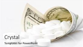  Presentation with drug abuse - Theme consisting of dollars bill containing white drug background and a white colored foreground