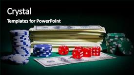  Presentation with green - Cool new PPT theme with dollars chips and dices backdrop and a black colored foreground