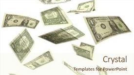  Presentation with fall - Amazing slide deck having dollars fall isolated on white backdrop and a cream colored foreground