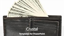  Presentation with black white program - Colorful presentation theme enhanced with dollars in a black wallet backdrop and a dark gray colored foreground