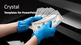  Presentation with save - PPT layouts with dollars-in-hand-in-blue background and a black colored foreground