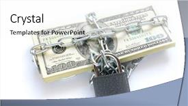  Presentation with chain - Slide set having dollars locked a chain background and a white colored foreground