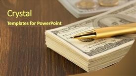  Presentation with banknotes - Audience pleasing slide set consisting of dollars money banknotes on wooden backdrop and a tawny brown colored foreground