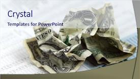  Presentation with financial report - Colorful presentation theme enhanced with dollars on financial chart report backdrop and a  colored foreground