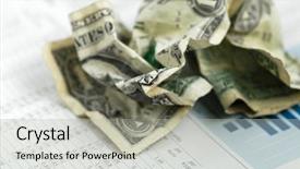  Presentation with financial report - Slide set featuring dollars on financial chart report background and a  colored foreground