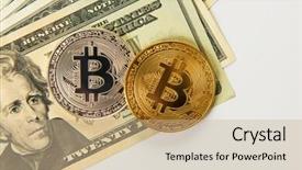  Presentation with gold silver - PPT layouts enhanced with dollars on the white background background and a  colored foreground