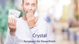  Presentation with woman covering man mouth hand - Audience pleasing PPT theme consisting of dollars over isolated background cover backdrop and a  colored foreground