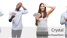  Presentation with angry workers - Colorful slide deck enhanced with  backdrop and a  colored foreground