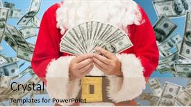  Presentation with kittens christmas holiday red christmas - Presentation design having claus with dollars over money background and a coral colored foreground