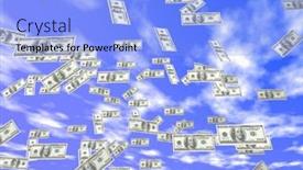  Presentation with rain - PPT theme having dollars-rain background and a light blue colored foreground