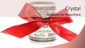  Presentation with red bow - Colorful presentation theme enhanced with budget holidays - dollars rolled gift backdrop and a lemonade colored foreground