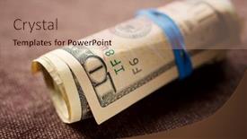  Presentation with band - Presentation with dollars-rolled-up background and a coral colored foreground