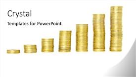  Presentation with medical pill medicine white blue - Presentation design consisting of dollars stack - coin pile isolated on white background and a white colored foreground