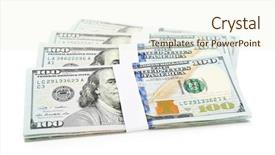  Presentation with 20 dollar bill - Colorful slide set enhanced with dollars stack - hundred dollar bills isolated backdrop and a cream colored foreground