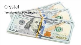  Presentation with bills - Slides enhanced with dollars stack - hundred dollar bills isolated background and a white colored foreground