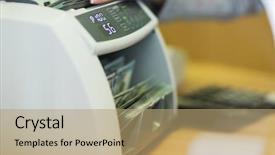  Presentation with cash - PPT layouts consisting of dollars with electronic money counter background and a coral colored foreground