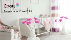  Presentation with birthday celebration - PPT layouts with little dolls - interior of child's room decorated background and a light gray colored foreground